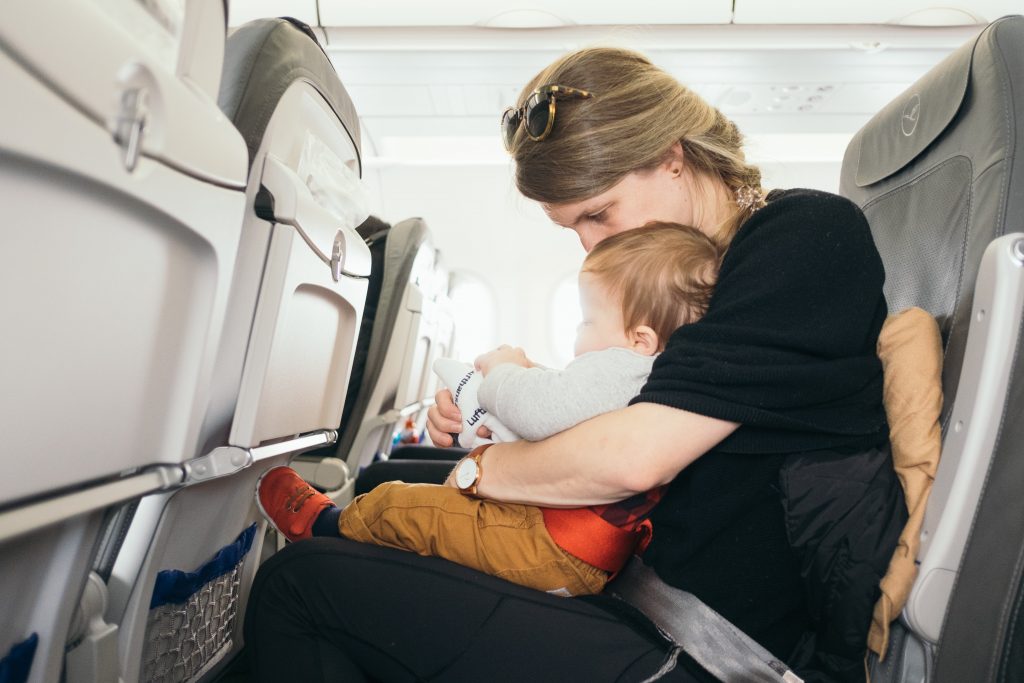 toddler on the airplane